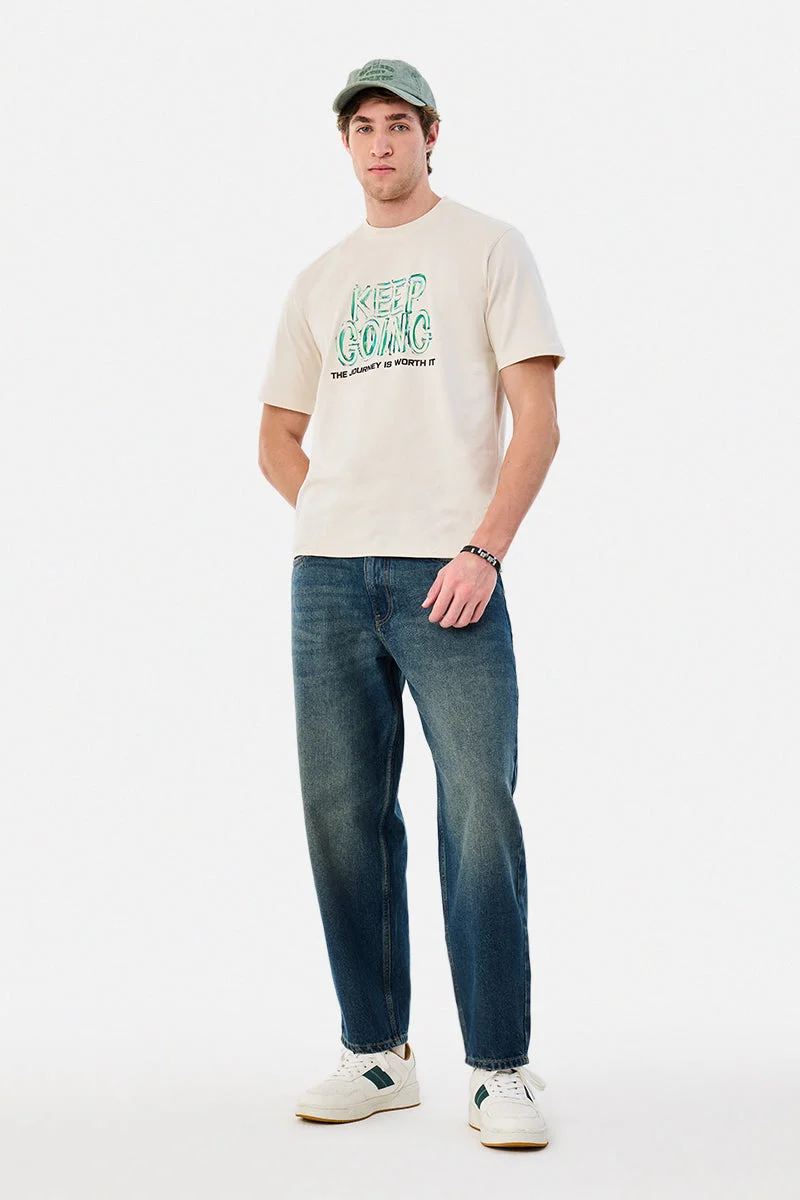 SNITCH Blue Washed Balloon Fit Jeans for Men | Best Price UAE